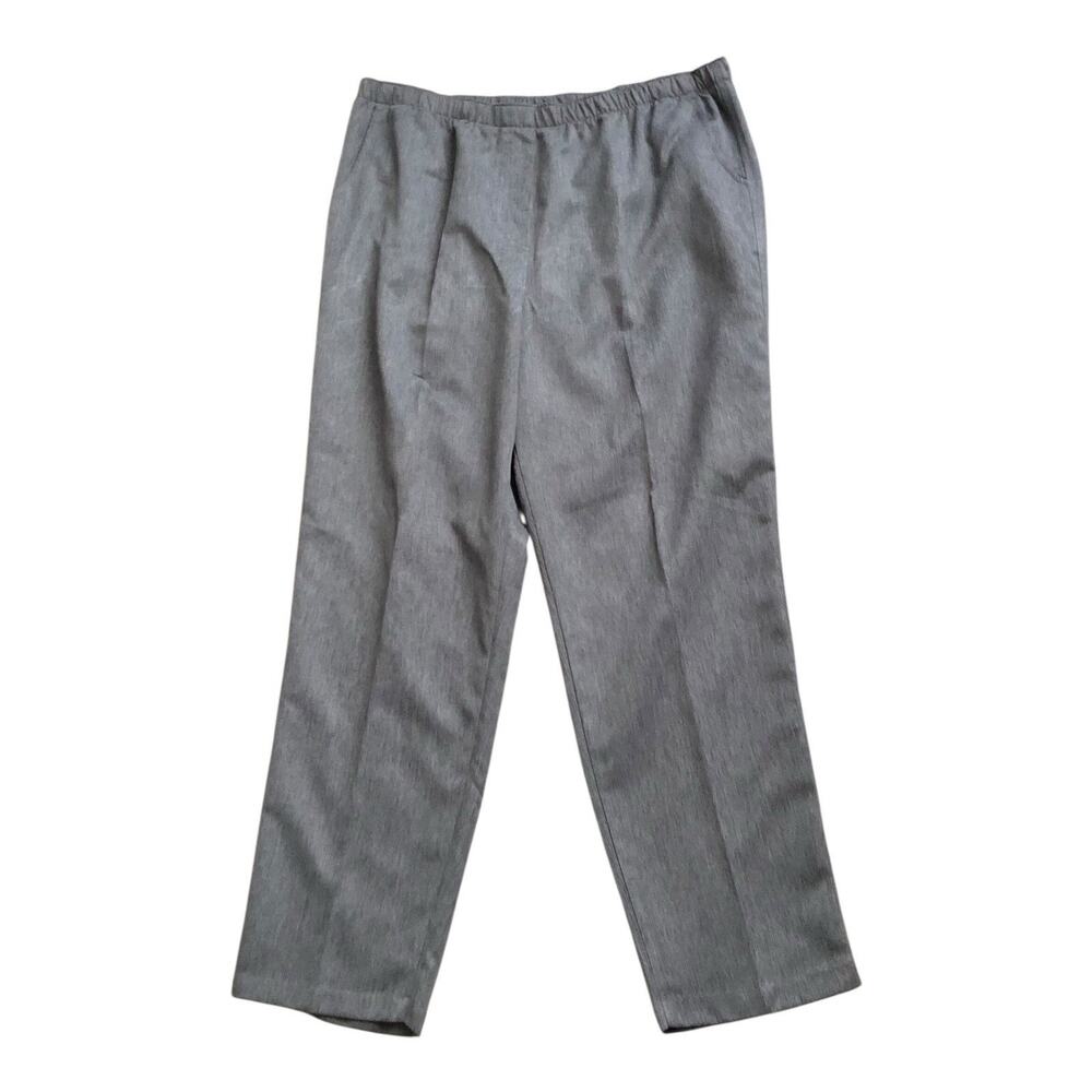 Alia Pull On Pants Womens Size 18 Gray Elastic Waist High Rise Straight Leg